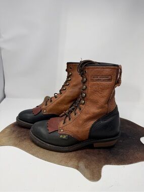 Ad Tec Packer Womens 8M Brown Leather Water Resistant Lace Work Boots(XCPVMQ)